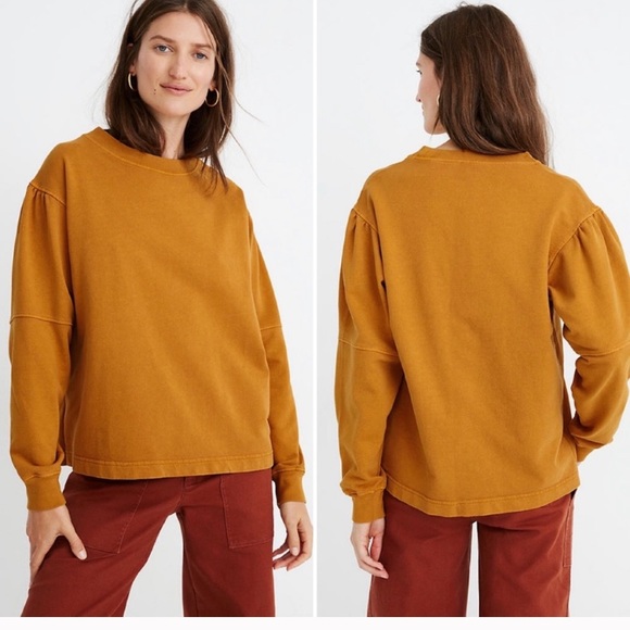 Madewell Seamed-Sleeve Sweatshirt Rivet Thread - Picture 1 of 4